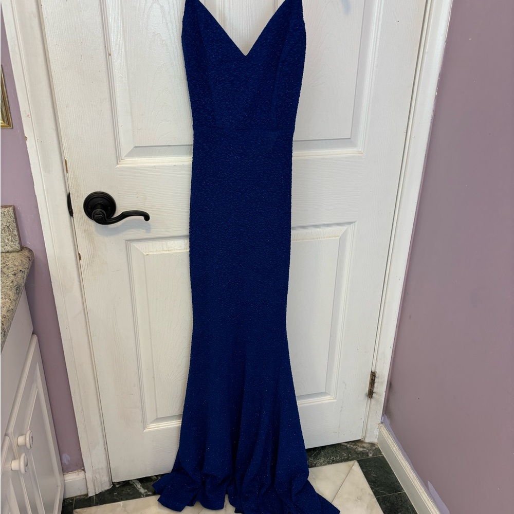 Windsor Royal Blue Backless Mermaid Dress